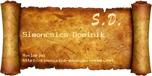 Simoncsics Dominik névjegykártya